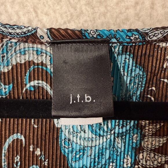 JTB Blouse Size L Surplice Y2K Boho Paisley Bohemian Hippie Peasant Lace Vintage - Picture 7 of 9